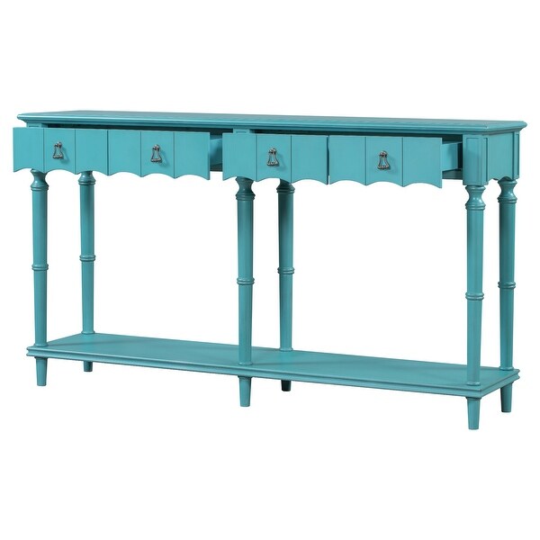 Console Table for Living Room with 4 Storage Drawers and 1 Shelf