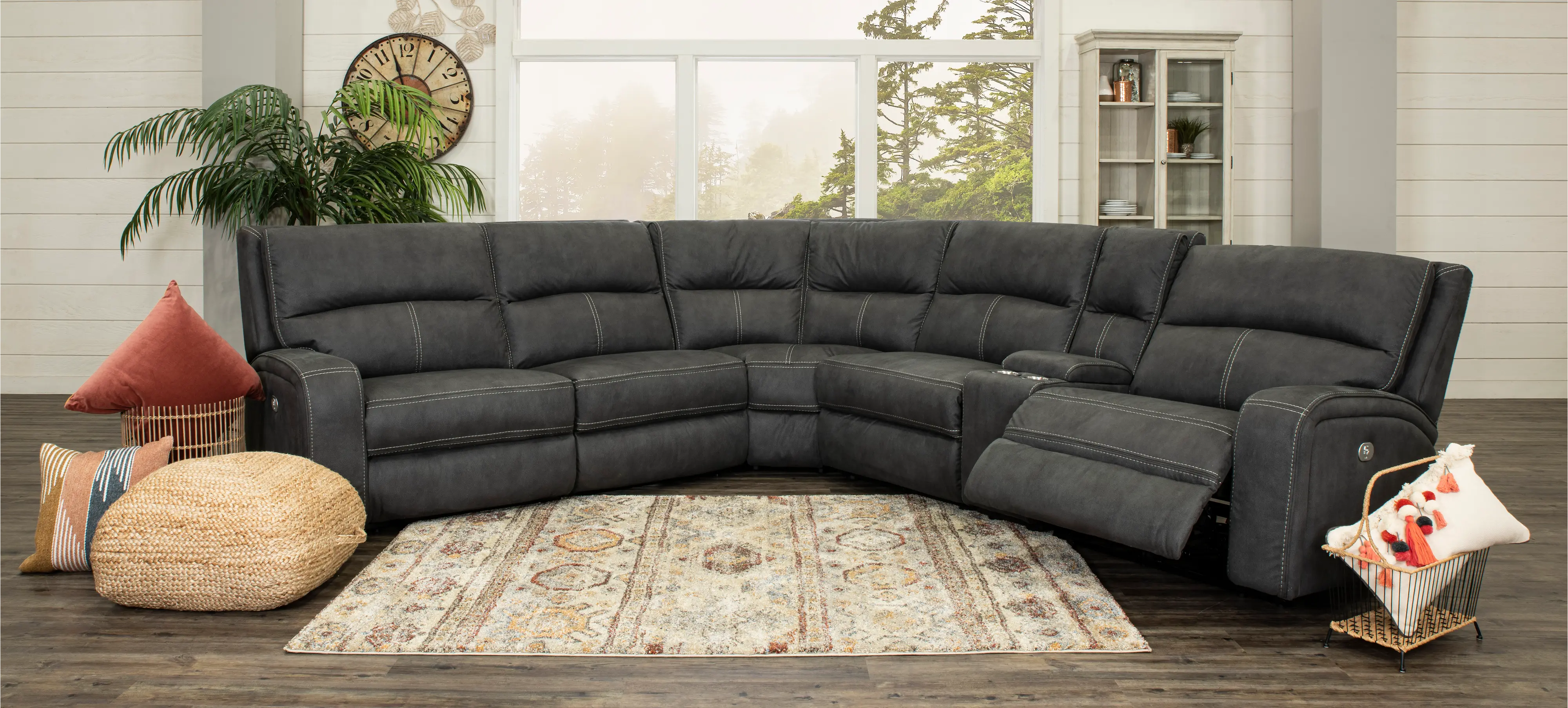 Star Dark Gray 6 Piece Power Reclining Sectional