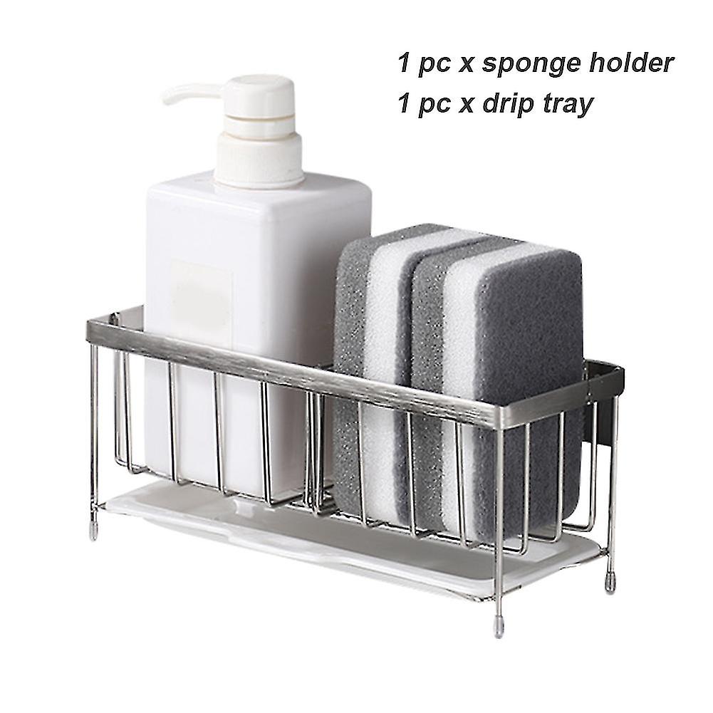 Sink Caddy Bathroom Kitchen Organizer Storage Rag Sponge Holder Stainless Steel