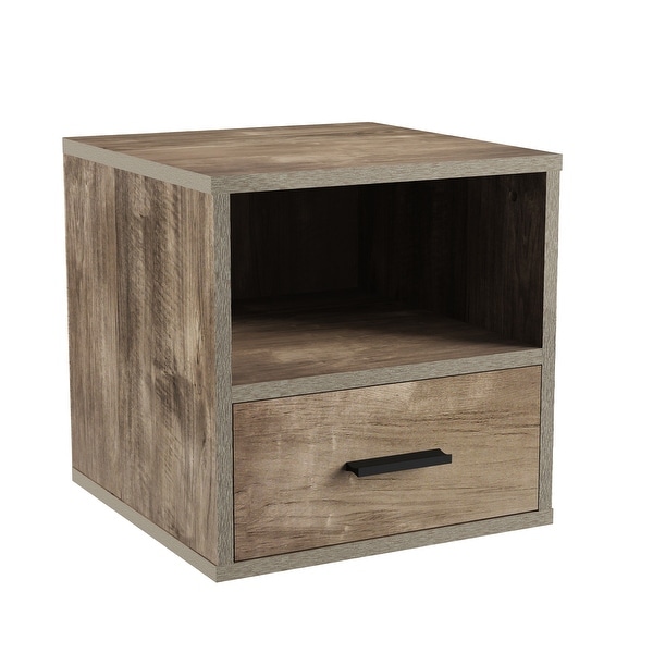 Hastings Home Cube End Table with Drawer - 15.75