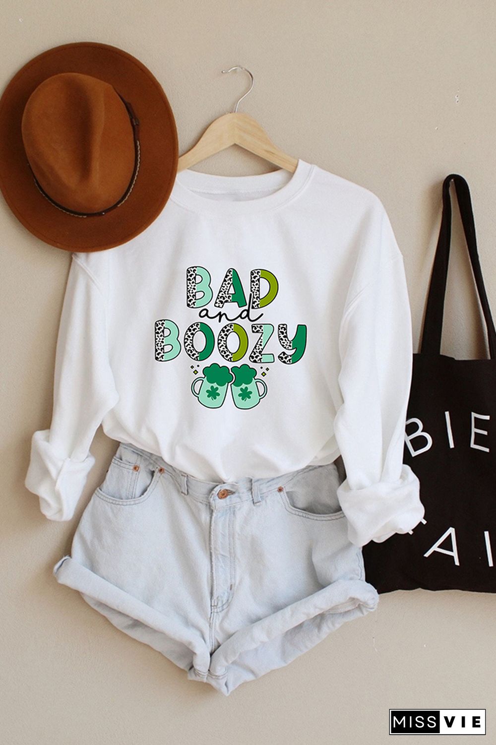 Bad and Boozy - St Patricks Day Sweatshirt Wholesale