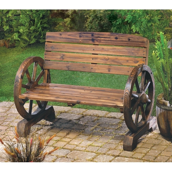 Wagon Wheel Bench 42.25x21x31