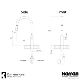 Karran Lagrange Single Handle Pull Down Sprayer Kitchen Faucet in Stainless Steel KKF350SS