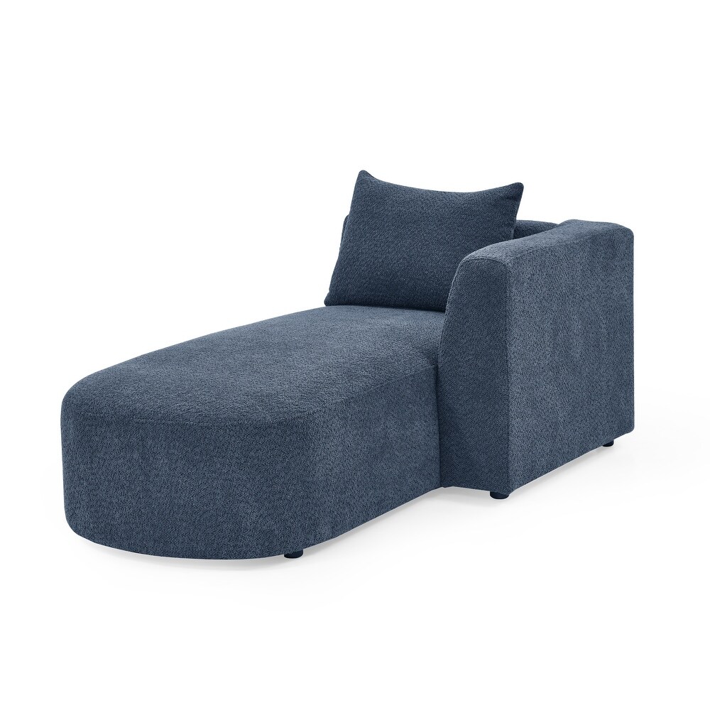 Navy Module Chaise Lounges with Right Chaise and Back Pillow  Living Room Combination Couch