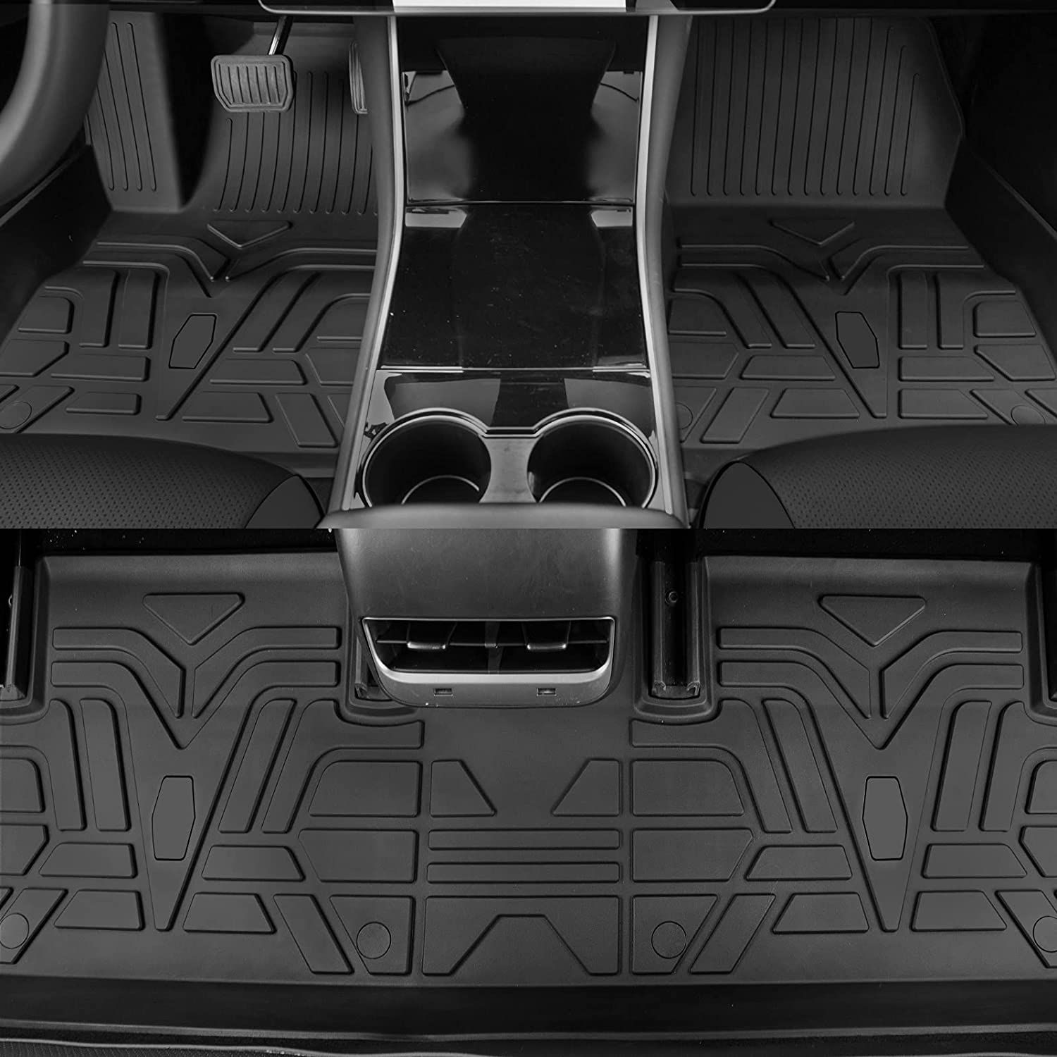 Fit 2021 2022 2023 Tesla Model 3 Frunk Mat Front Trunk Mats Cargo Liner Floor Mats All Weather Tesla Model 3 Accessories (Set of 6 Mats 2021+)