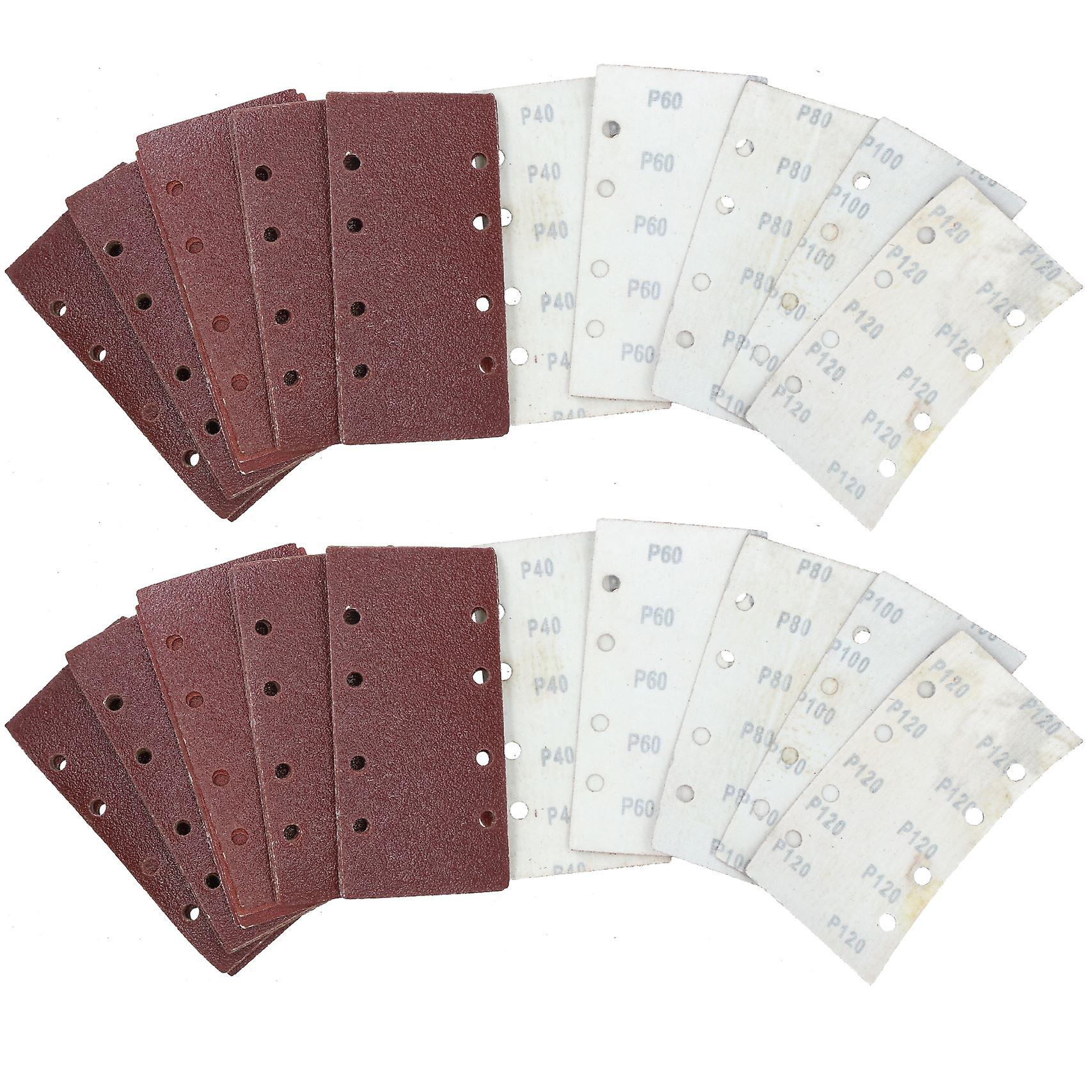 Hook + Loop 1/3 Sheet Sanding Sander Sandpaper Pads Mixed Grit 100 Pack