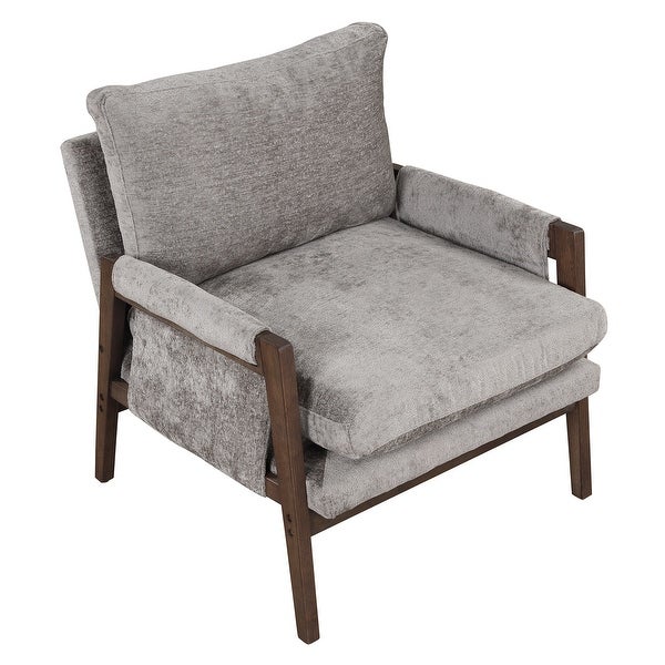 Modern Velvet Accent Chair Leisure Chair with Solid Wood