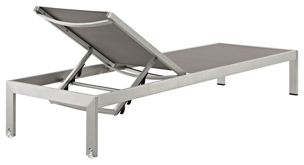 Shore Chaise Outdoor Aluminum Set of 2   Contemporary   Outdoor Chaise Lounges   by Modern Furniture LLC  Houzz