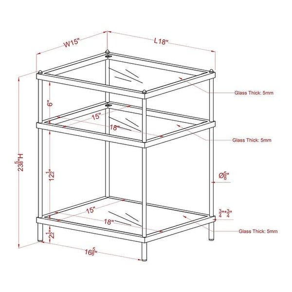 Furniture of America Scoles Contemporary 18-inch 2-shelf Side Table