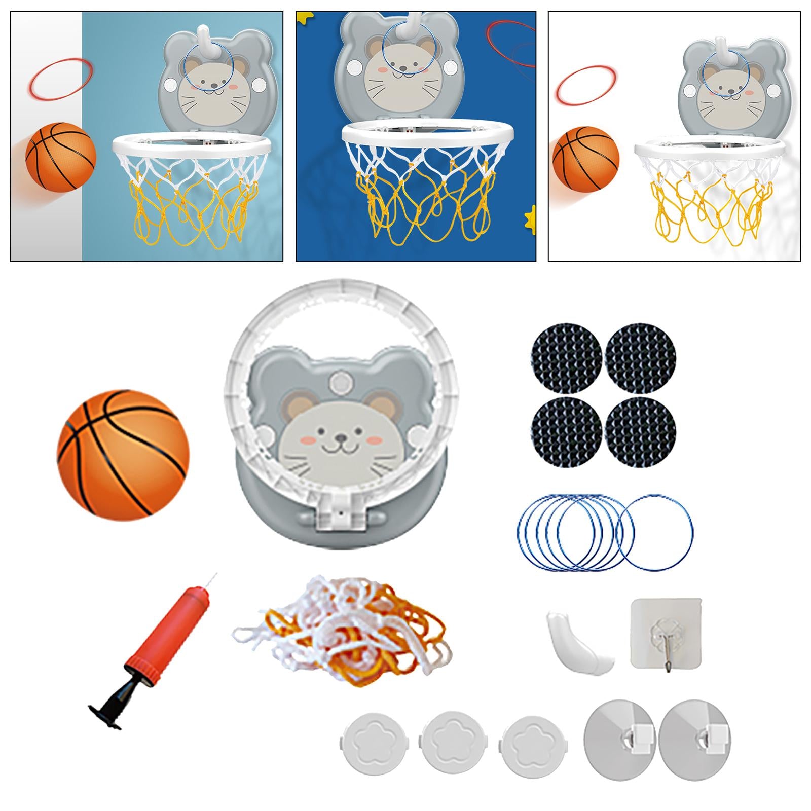 Portable Basketball Hoop Toys Balls Playset Sport Toys Basketball Game for Wall