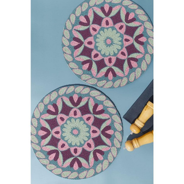 Gauri Kohli Phoenix Beaded Placemats Set Of 2