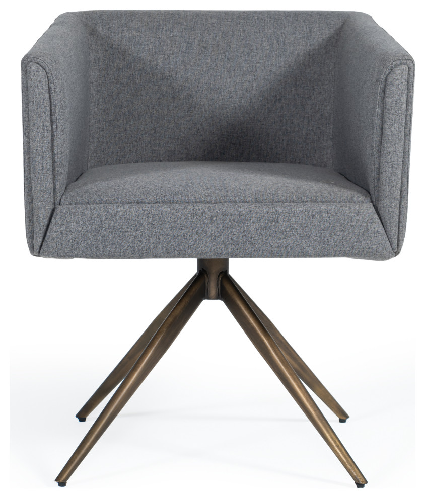 Modrest Riaglow Contemporary Dark Grey Fabric Dining Chair   Midcentury   Dining Chairs   by Vig Furniture Inc.  Houzz