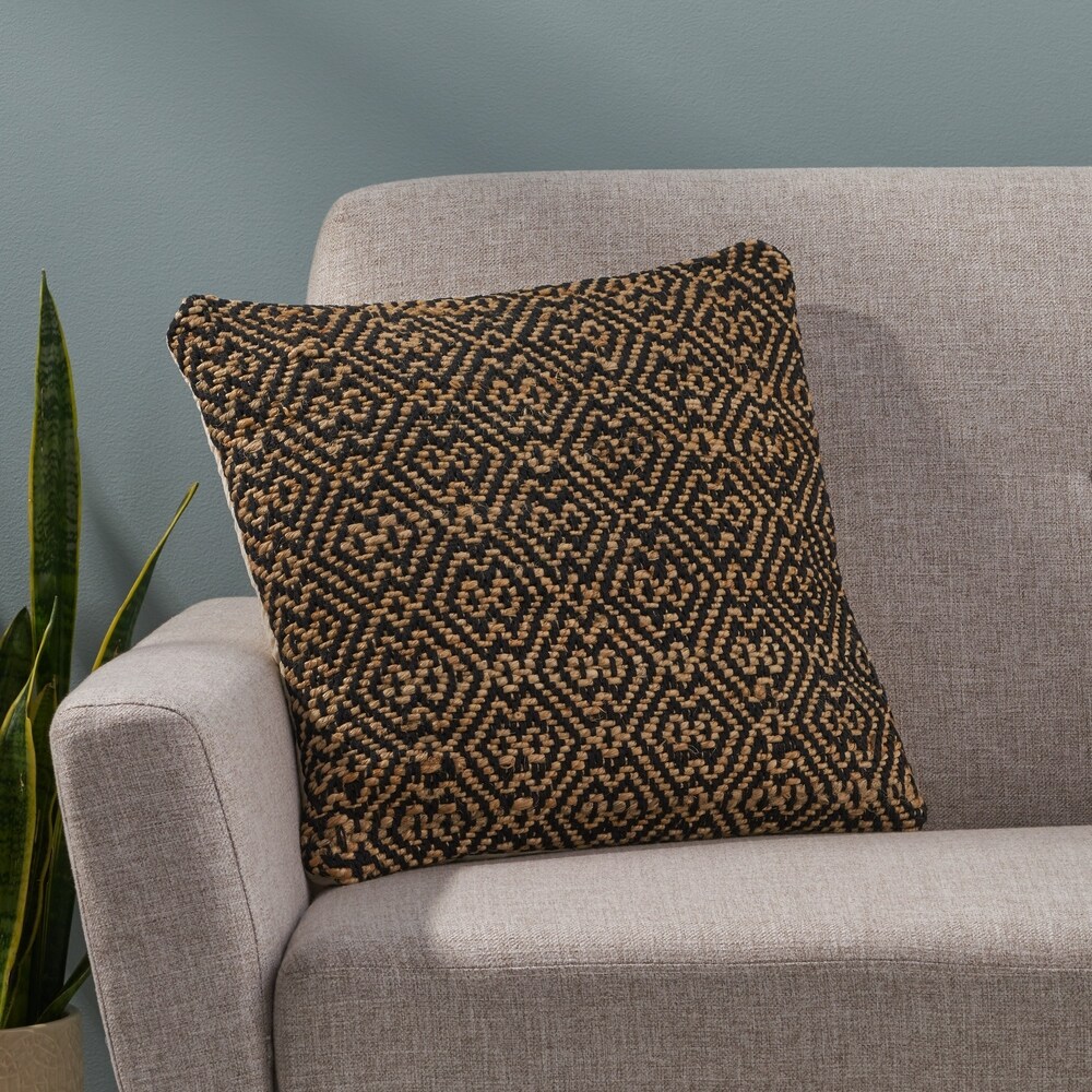 Arthington Boho Jute and Cotton Pillow Cover by Christopher Knight Home