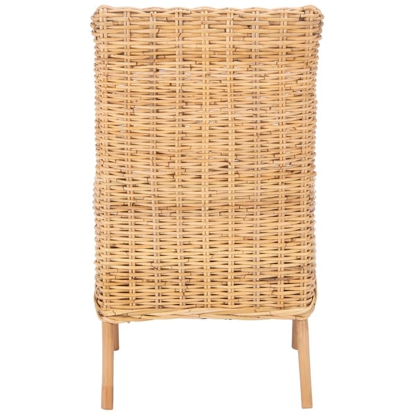 SAFAVIEH Nancy Coastal Rattan Accent Chair with Cushion - 18.5