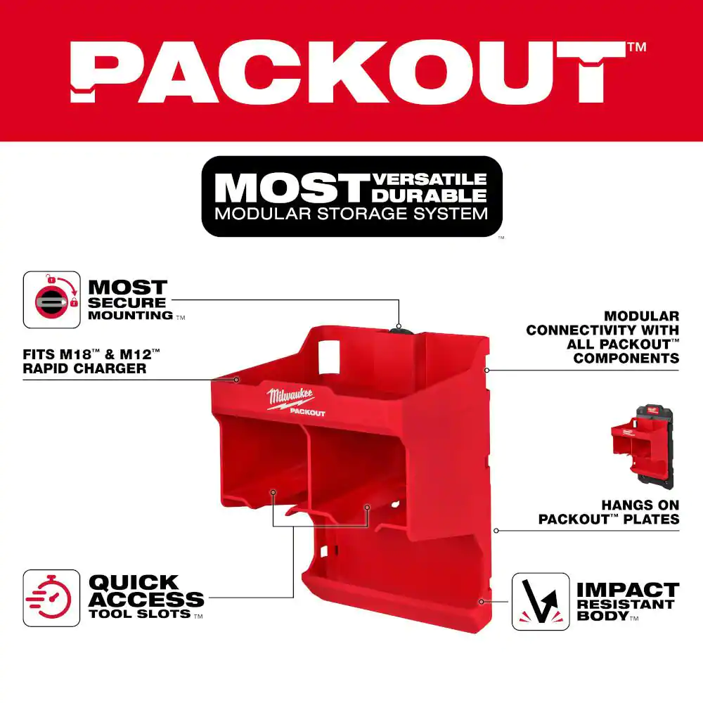 Milwaukee PACKOUT Shop Storage 13-Piece Kit With M18 Battery Rack