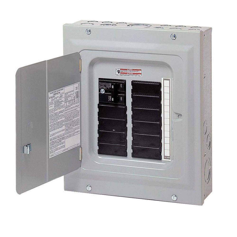 Eaton BR 100 Amp 10 Space 20 Circuit Indoor Main Breaker Loadcenter with Combination Cover BR1020B100S11