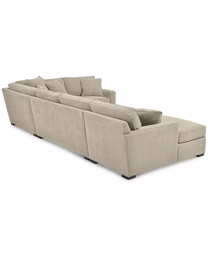 Furniture Radley 4-Pc. Fabric Chaise Sectional Sofa with Wedge Piece