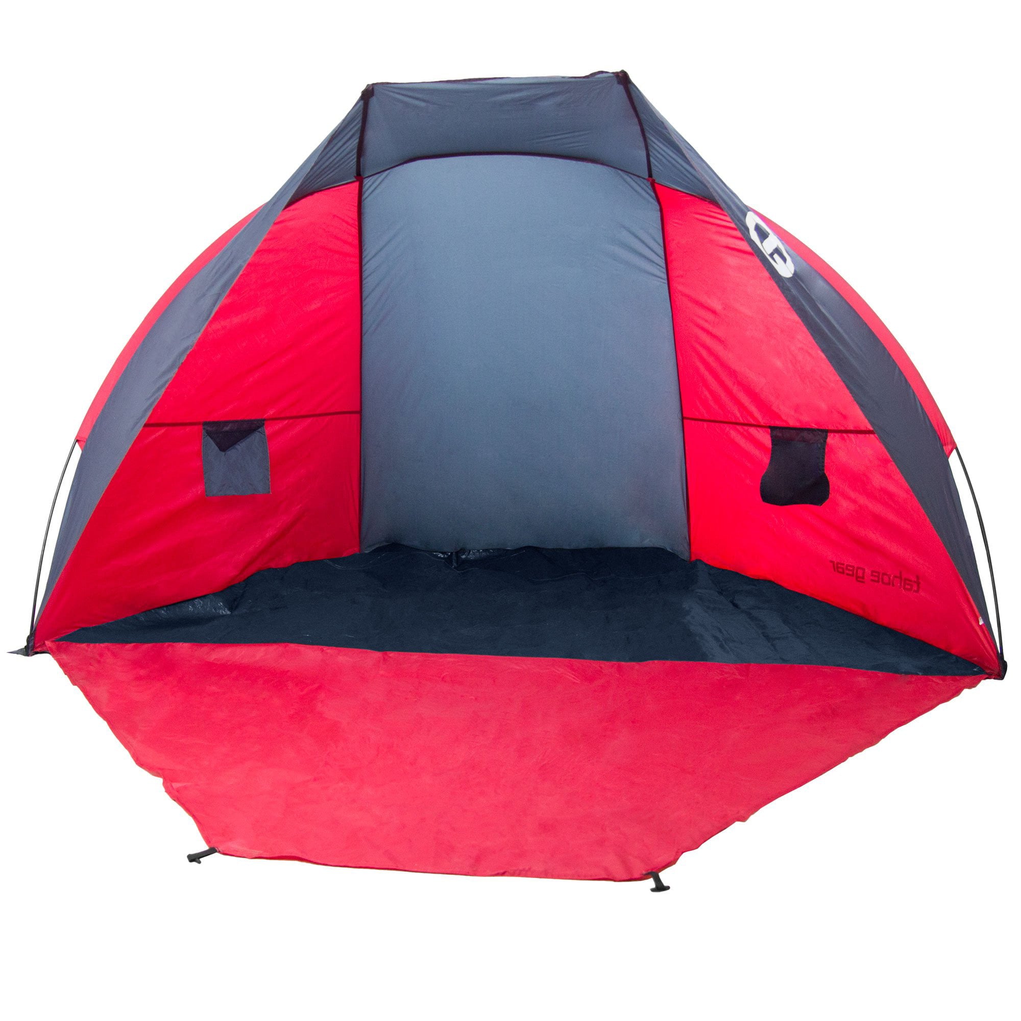 Tahoe Gear Cruz Bay Summer Sun Shelter and Beach Shade Tent Canopy， Red (2 Pack)