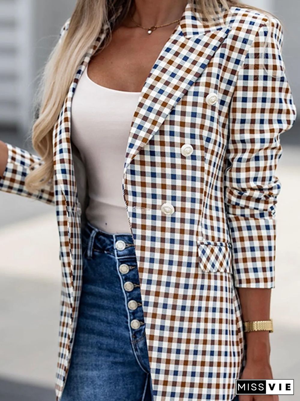 Casual Loose Plaid Blazer