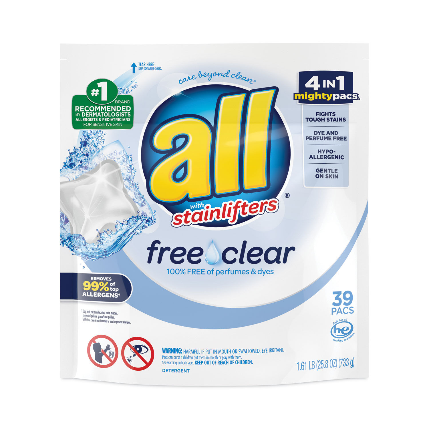 Mighty Pacs Free and Clear Super Concentrated Laundry Detergent by Allandreg; DIA73978EA