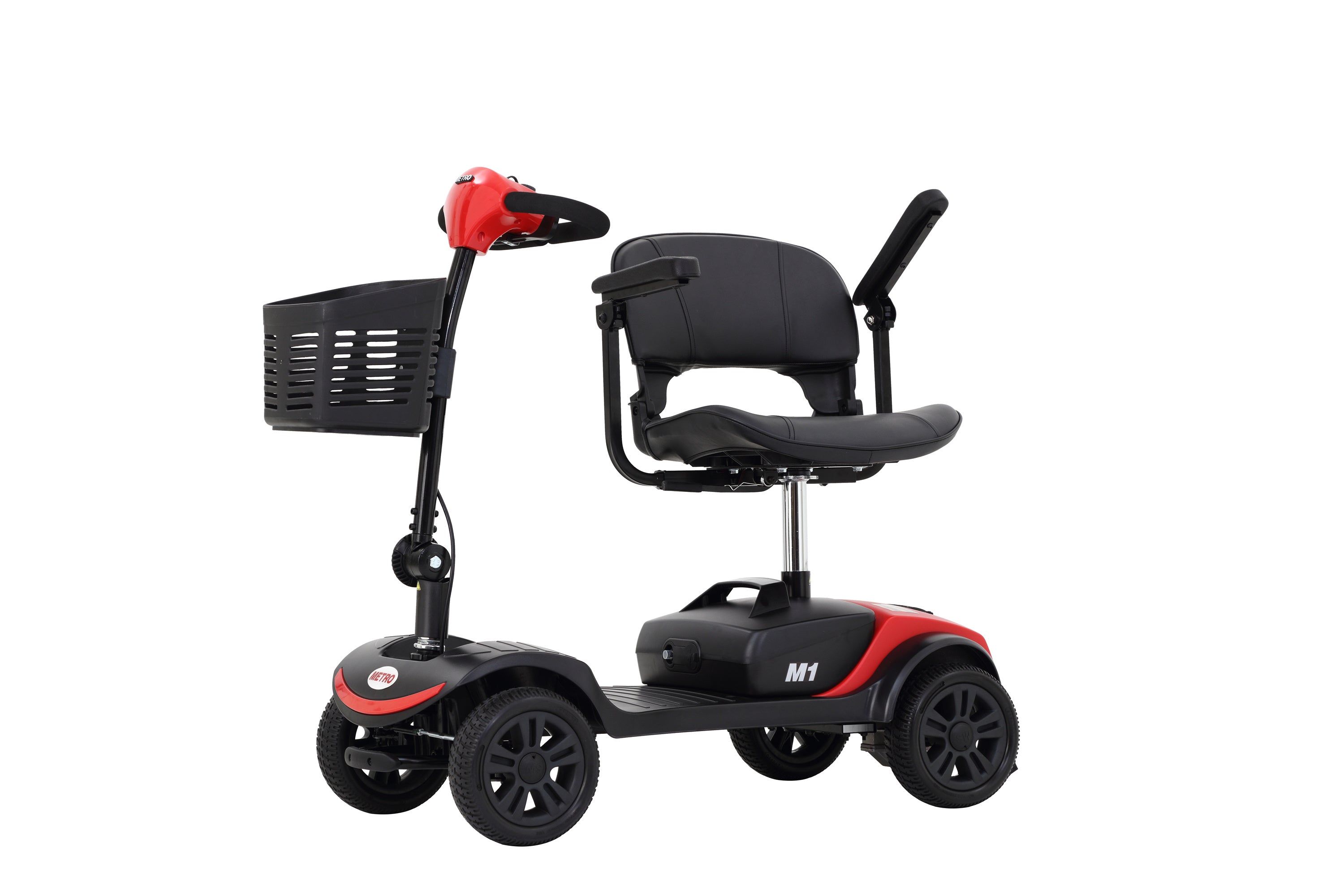 4 Wheels M1 Lite Mobility Scooter Deliver with Long-Lasting Batteries Electromagnetic Brake Easy Operation Disassembly Mobility Scooter for Family Daily Use, Short Travels and Cruises (M1 Lite, Red)