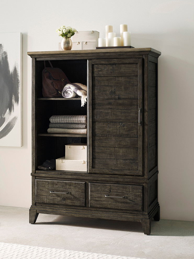 Emma Mason Signature Playa Inn Wheeler Door Chest in Charcoal   Rustic   Accent Chests And Cabinets   by Emma Mason  Houzz