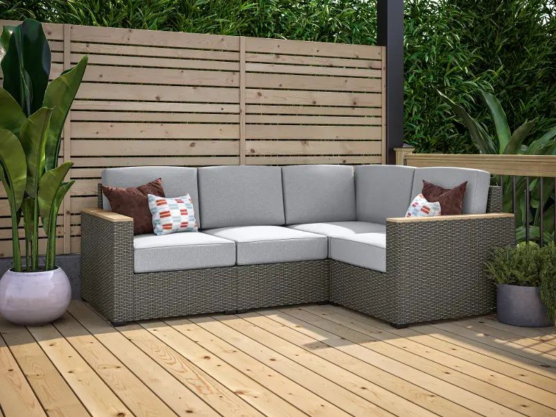 Boca Raton Gray Outdoor 4 Seat Sectional