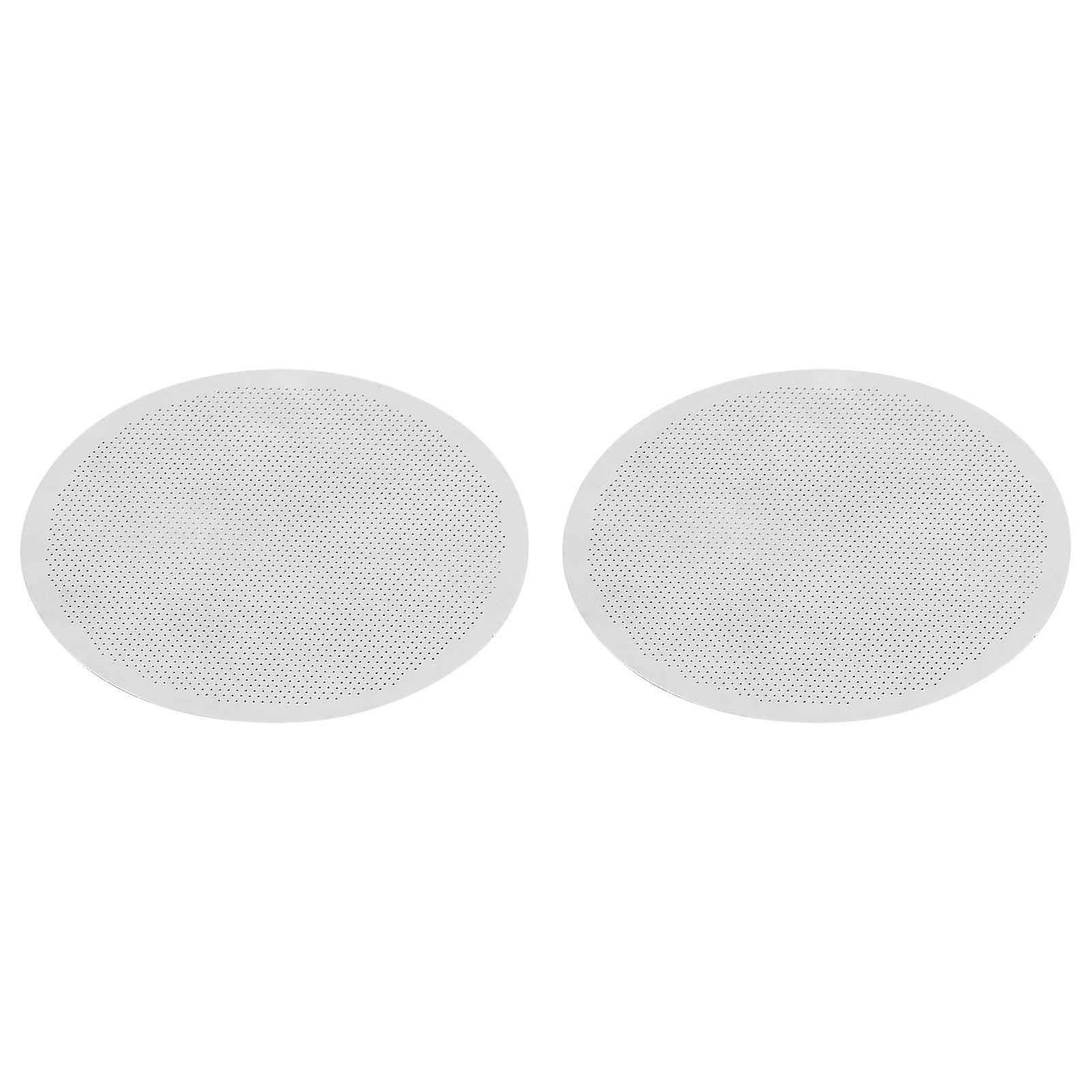 2Pcs Reusable 304 Stainless Steel Round Coffee Filter Screen Mesh Coffee Maker Accessory