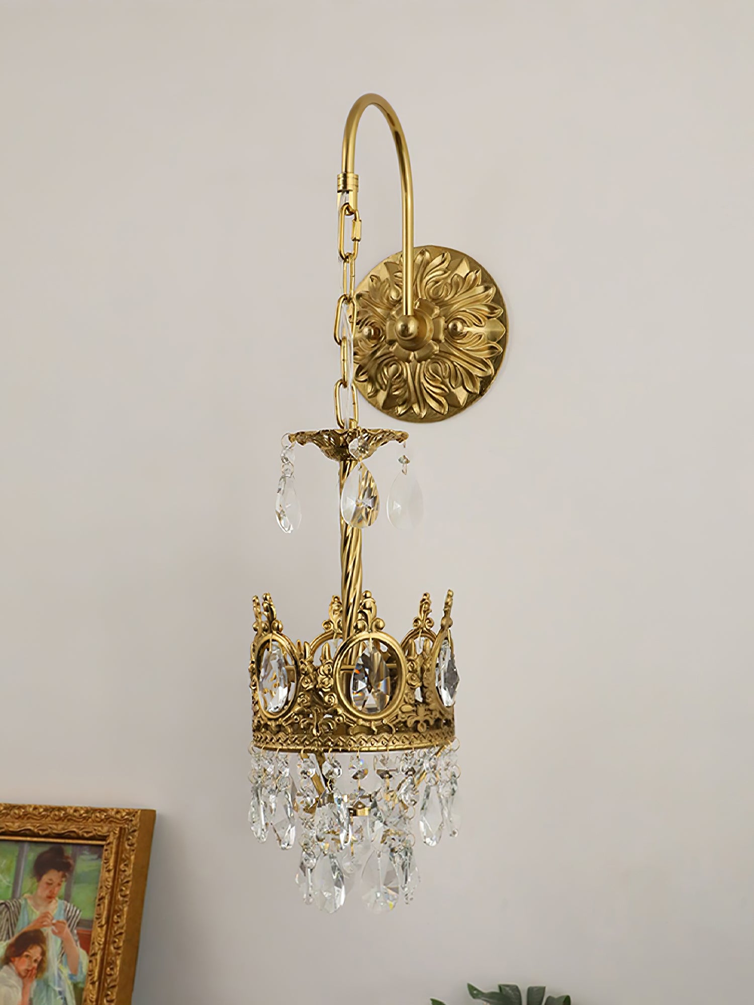 Crystal Crown Wall Light