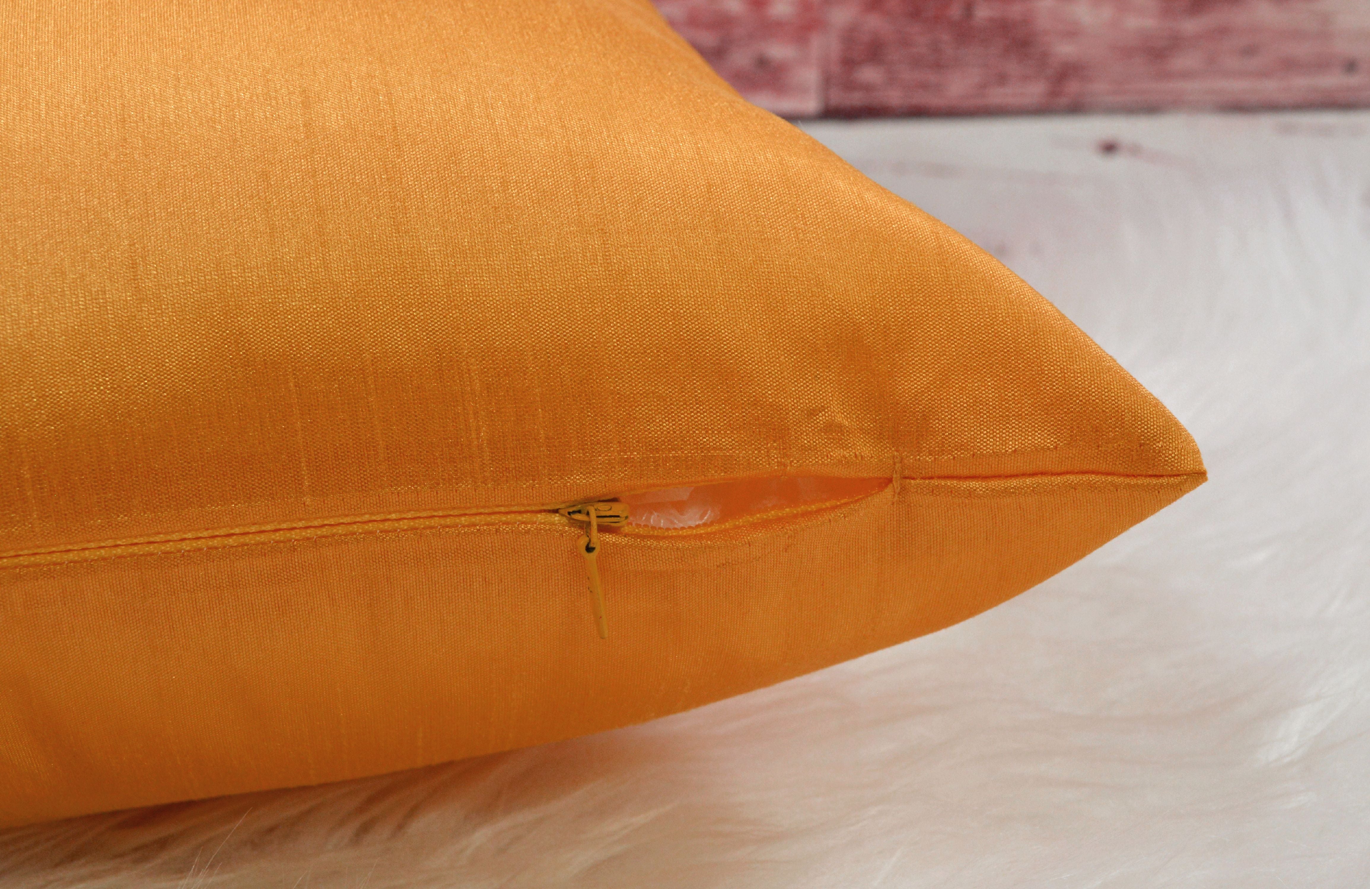 Aiking Home Collection Classic Orange Polyester Euro Shams, Jumbo