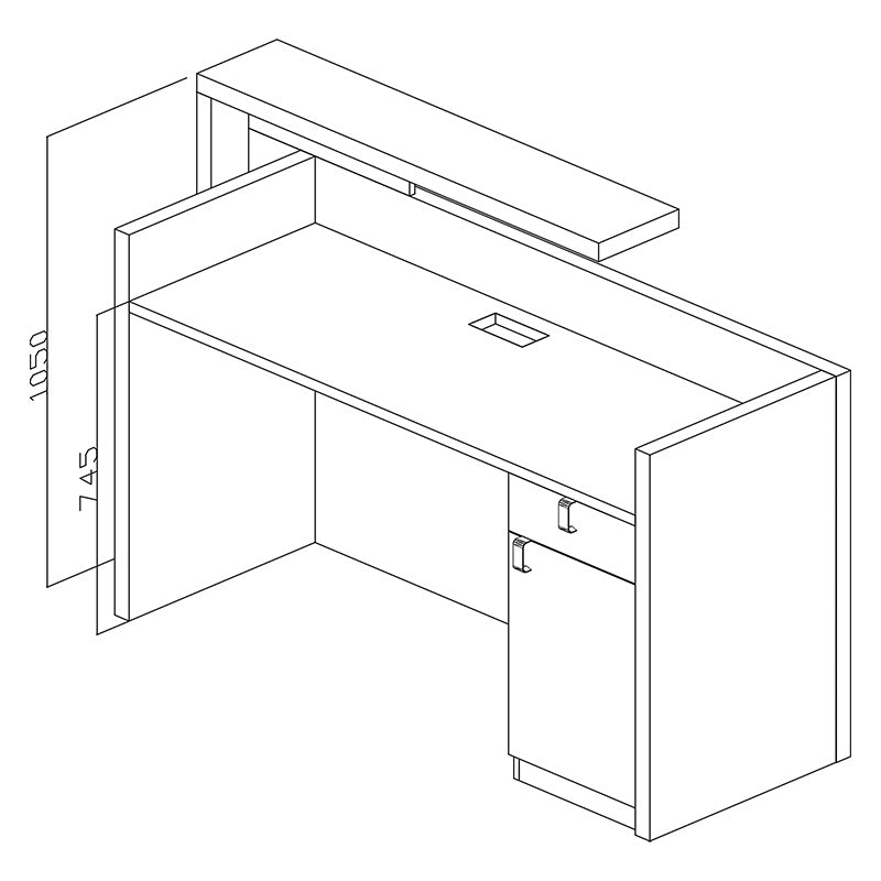 ZIVA Reception Desk 1.8M with Left Panel - White