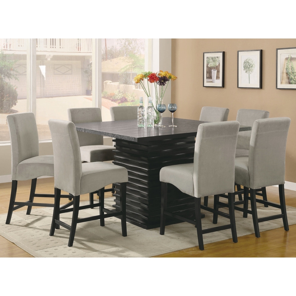 Giannis Black and Grey 9 piece Square Counter Height Dining Set