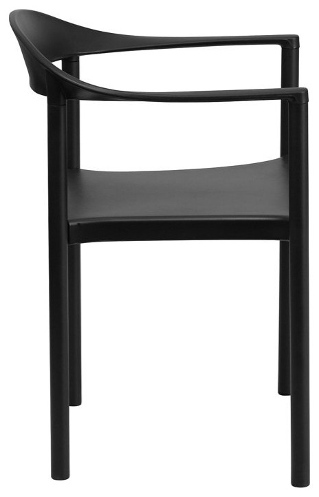 5 Pack Stackable Dining Chair  Plastic Seat  ampSlightly Curved Open Back  Black   Midcentury   Dining Chairs   by Decorn  Houzz