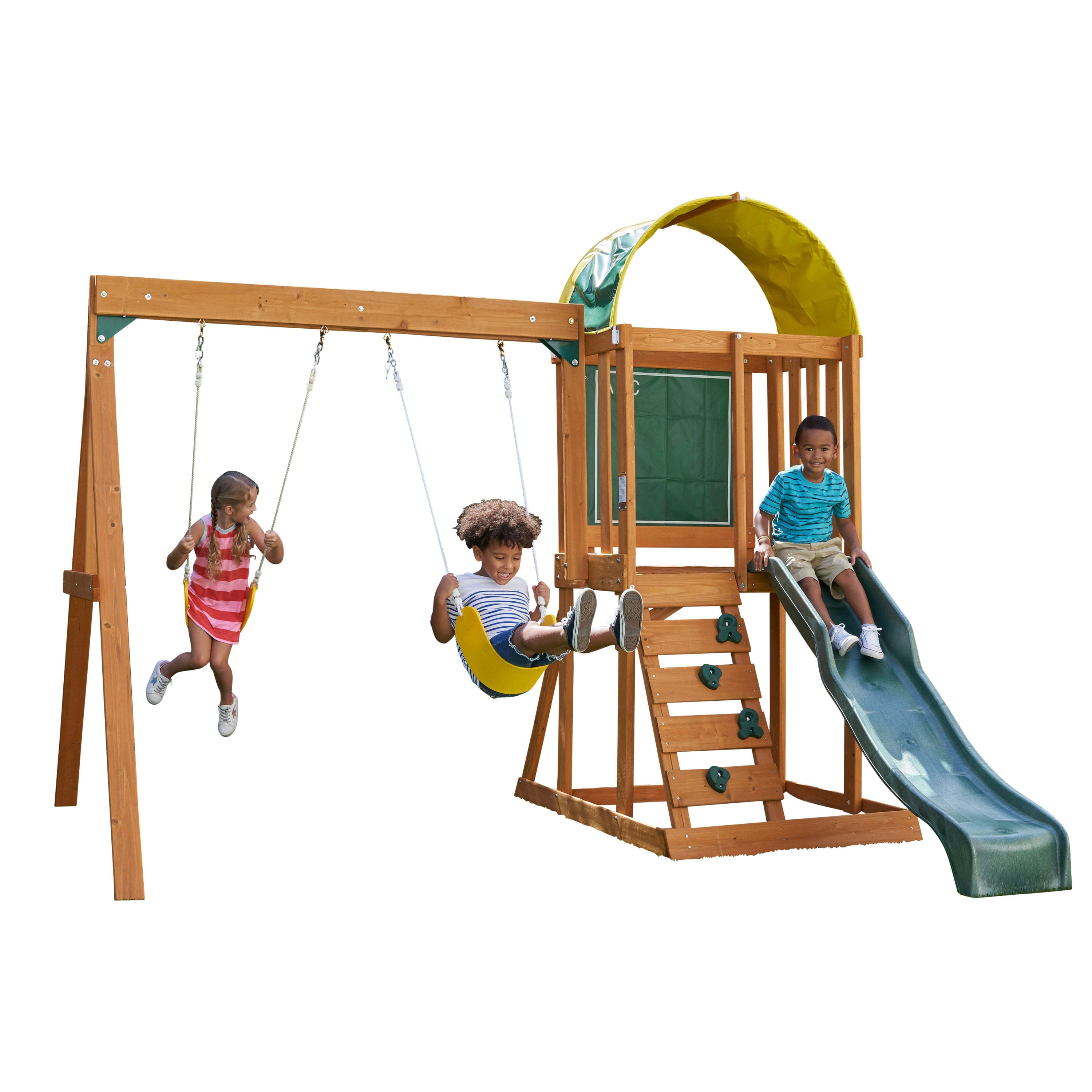 KidKraft Ainsley Fort Wooden Outdoor Playset/ Swing Set