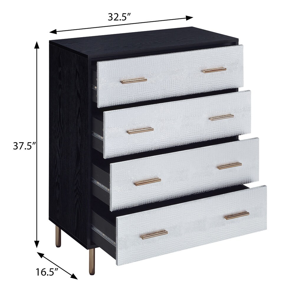 Casey 4 drawer Chest with Gold Legs