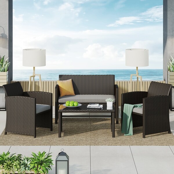 Corvus Alsace 4piece Outdoor Rattan Wicker Sofa Set