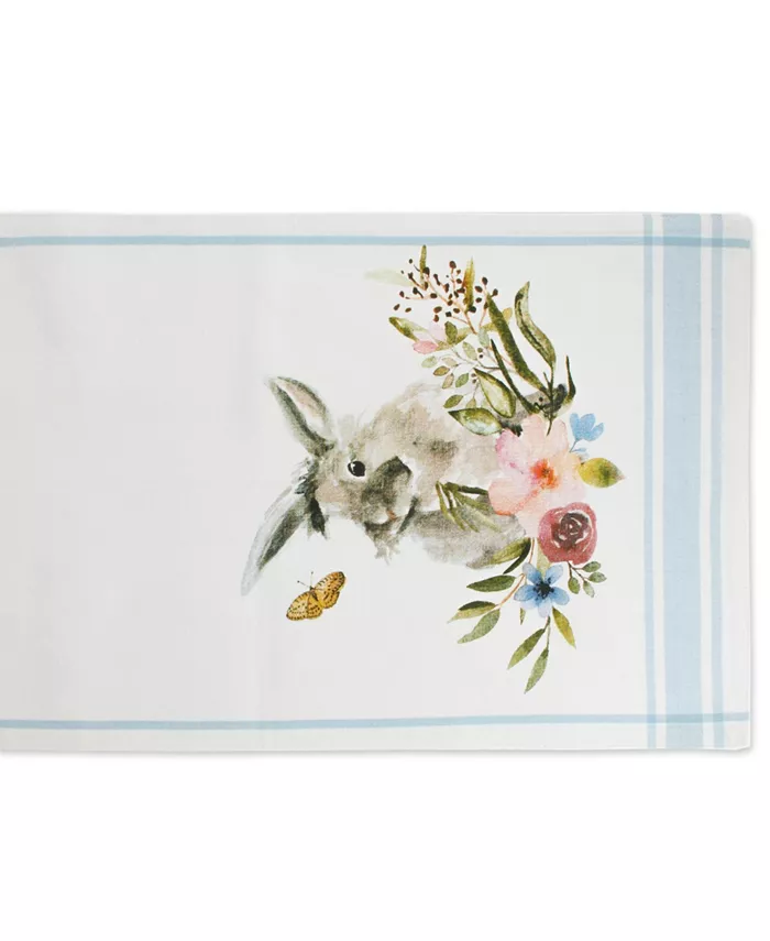 Design Imports Garden Bunny Printed Table Runner 14 x 72