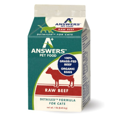 Answers Detailed Formula Grassfed Beef Frozen Raw Cat Food