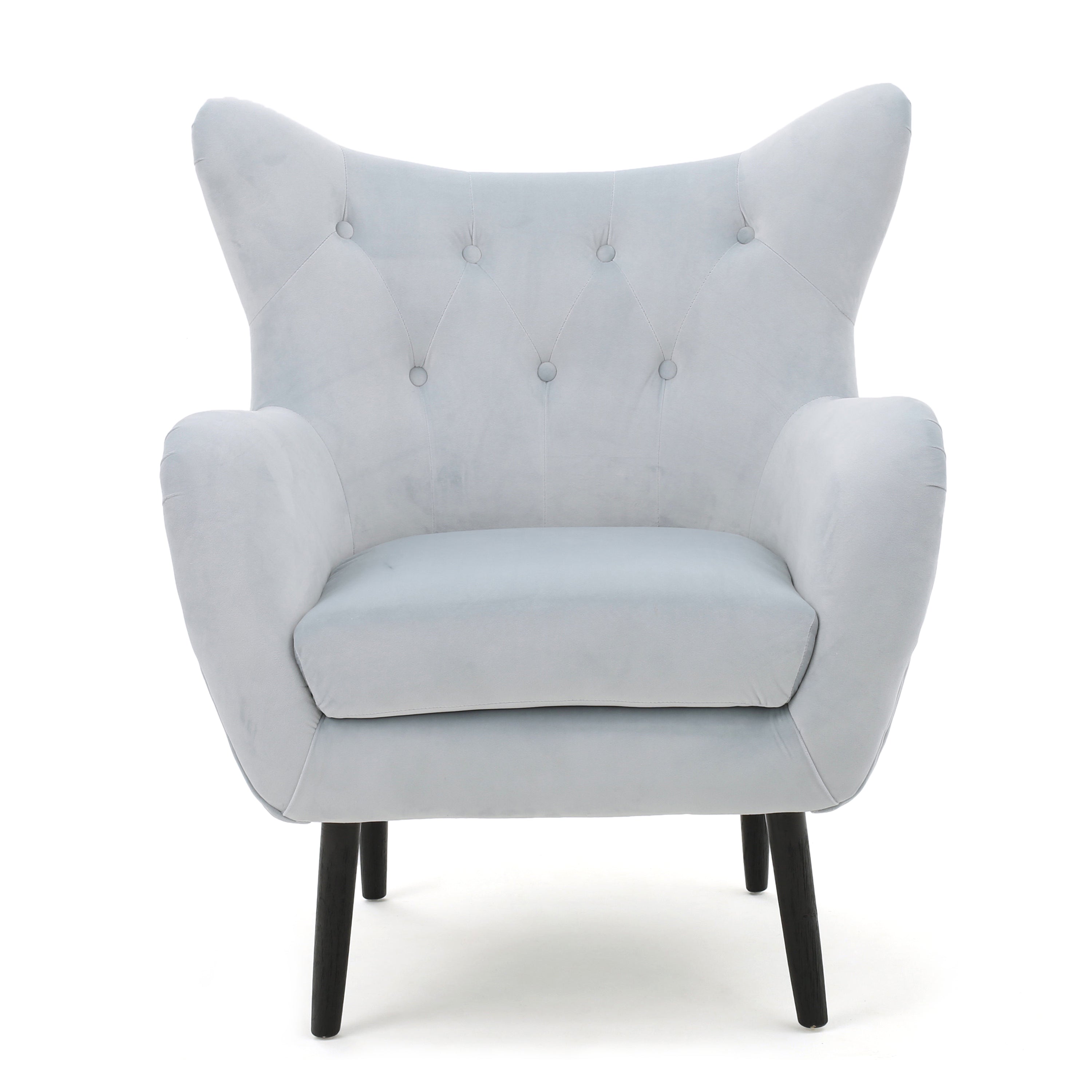 Mae Velvet Tufted Wingback Armchair