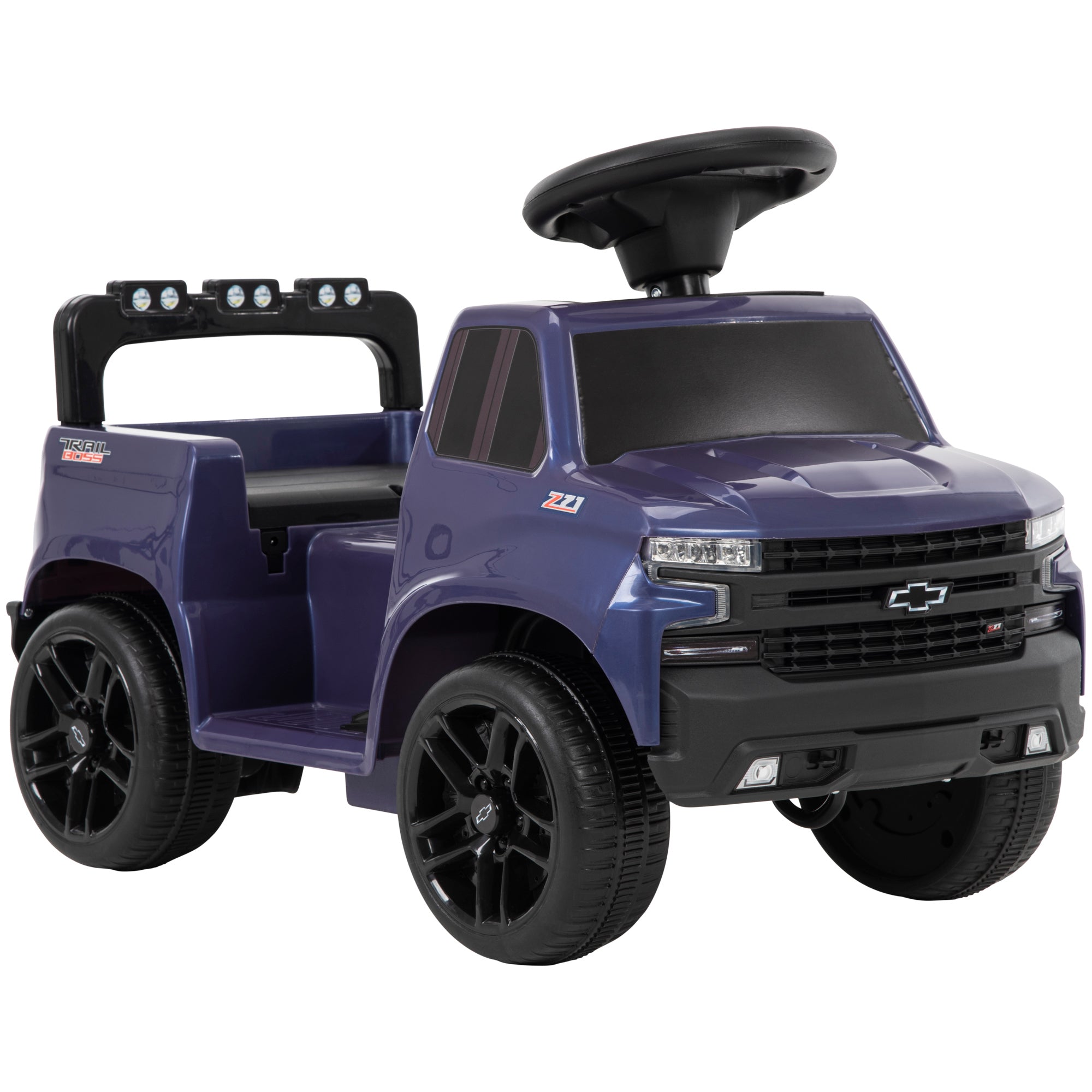 Huffy 6V Chevy Silverado Truck Ride-on Toy Quad for Kids, Blue