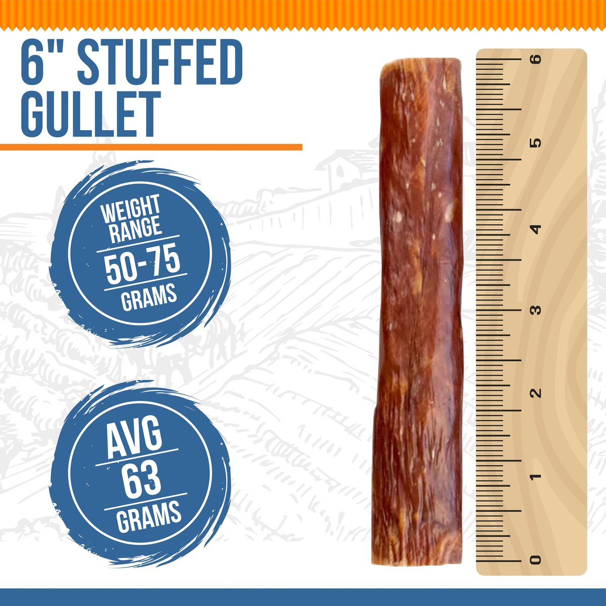 K9warehouse Stuffed Gullet 6-inch Beef Flavored Dog Chews， 6 count