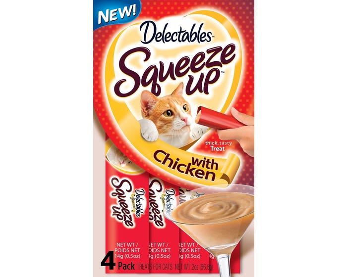 Hartz Delectable Squeeze up Treat， Chicken Flavor - 4 Pack