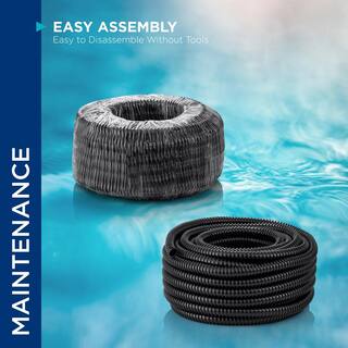 Alpine Corporation 2 in. I.D. x 50 ft. Multi-Use Pond Black Kink Free Corrugated Non-Kink Flexible PVC Tubing KFH200-50