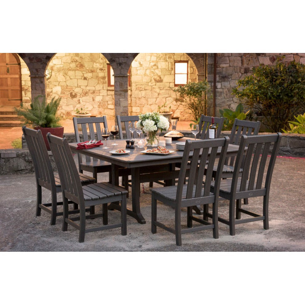 POLYWOOD Outdoor 59 Square Dining Tables -  Farmhouse or Nautical Trestle Style ,  Counter or Dining  Height Table