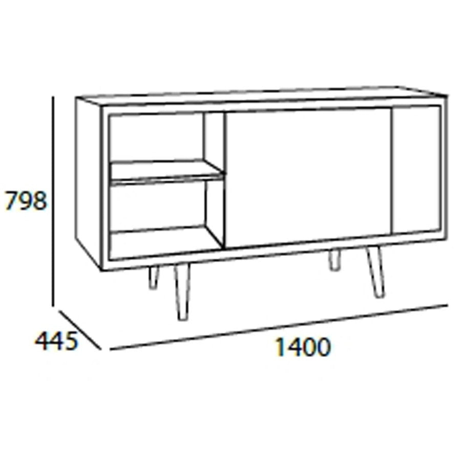 Locke Sideboard Buffet White & Taupe Grey