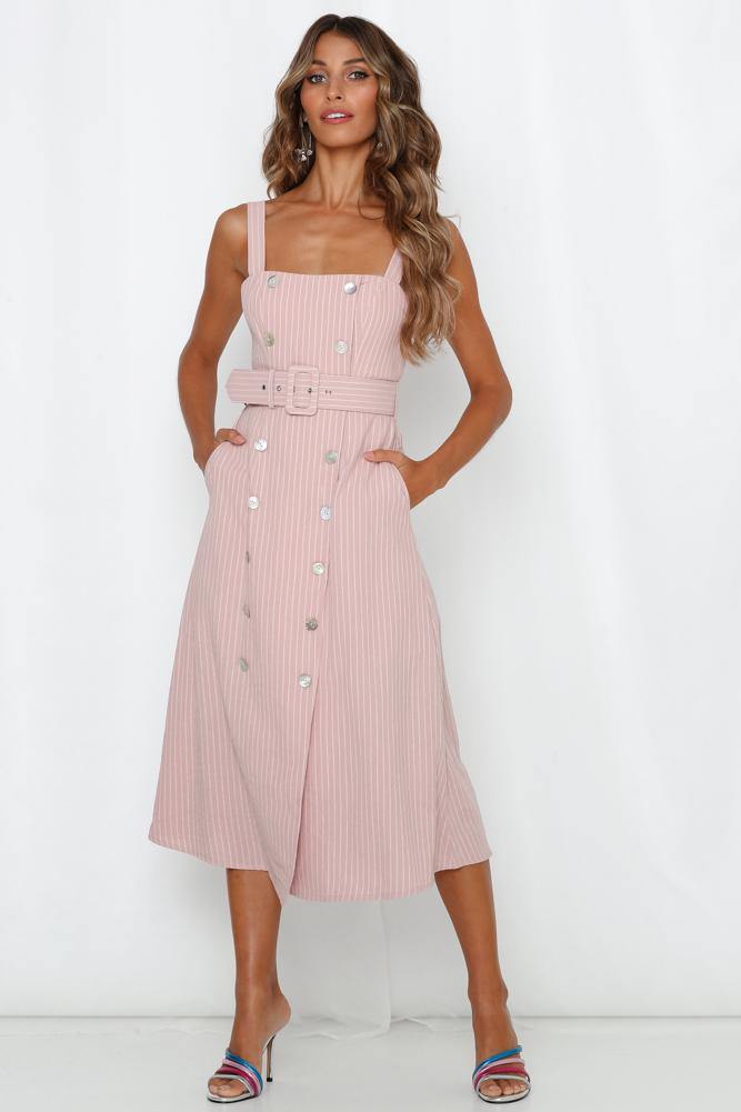 Keep Me In Mind Midi Dress Blush