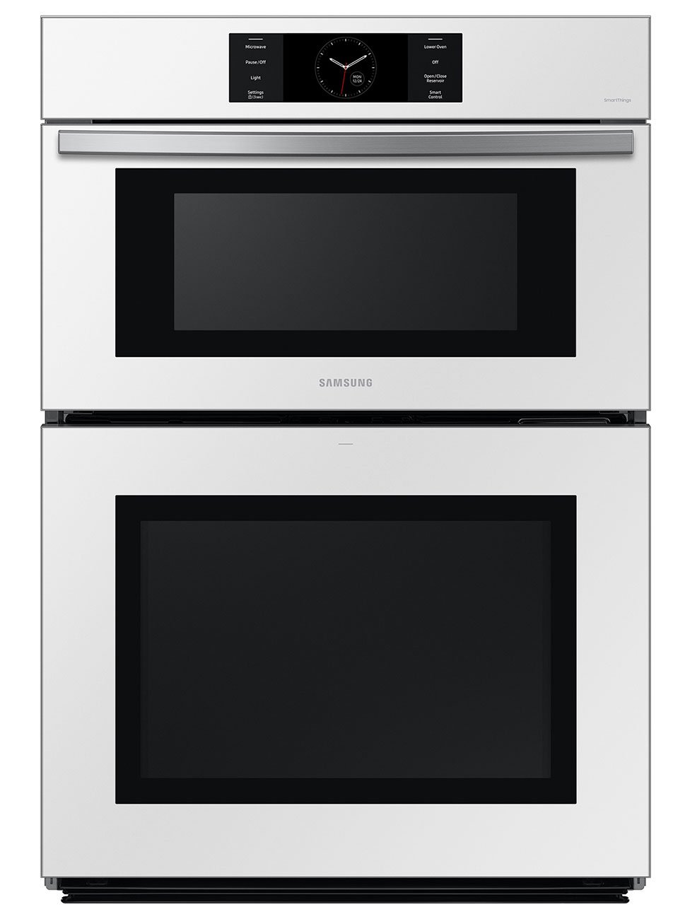  Bespoke 30-Inch Microwave Combination Oven With AI Pro Cooking Camera in White Glass