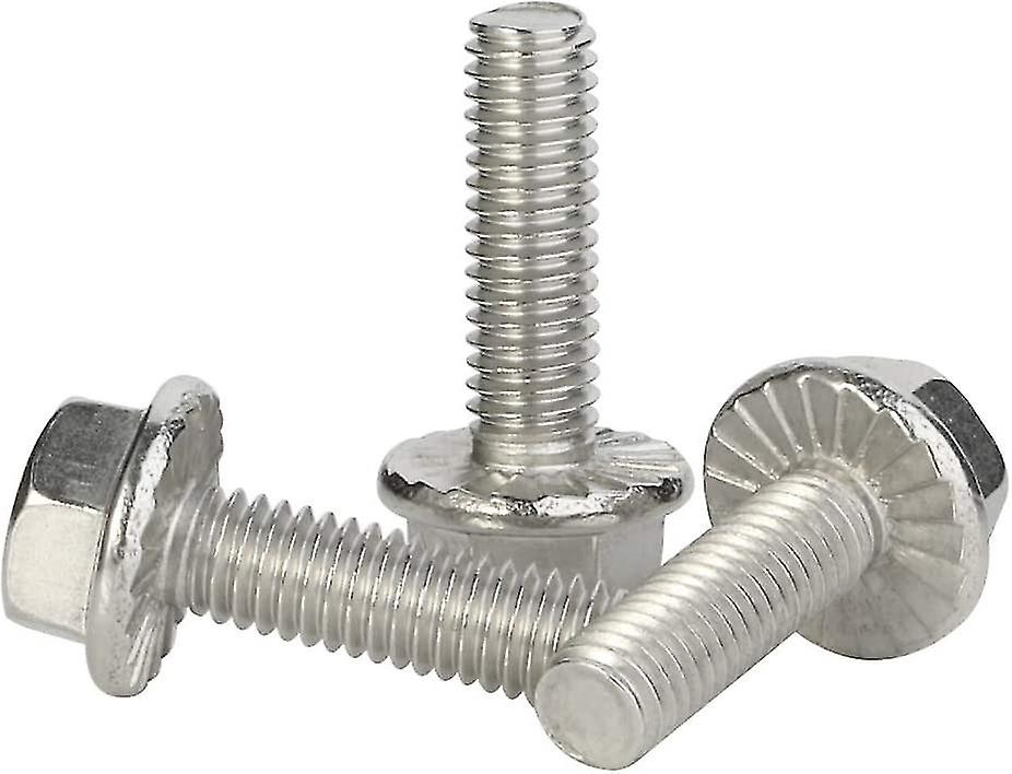 M8 X 12mm Flanged Hex Head Bolts Flange Hexagon Screws， Stainless Steel A2， Din 6921， 10 Pcs