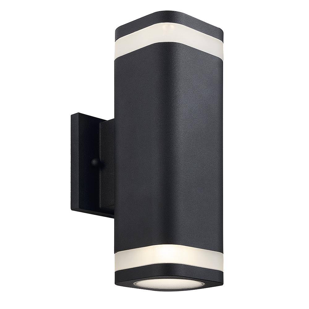 SMRTLite by NBG HOME 11 in. Black Integrated LED Outdoor Wall Sconce with Frosted Acrylic DS18920