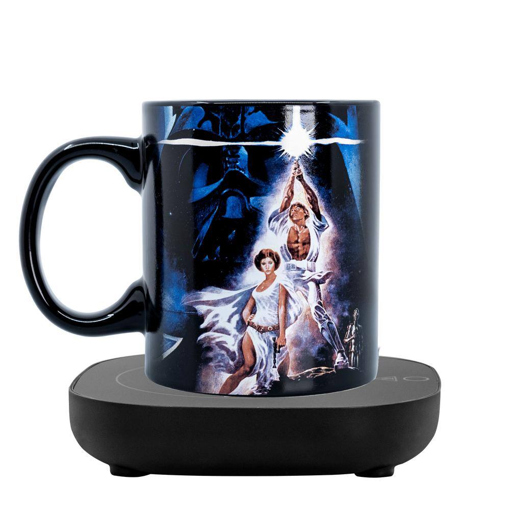 Uncanny Brands Star Wars 'A New Hope' Black Single-Cup Coffee Mug Warmer with Coffee Mug for Your Drip Coffee Maker MW1-SRW-NH1